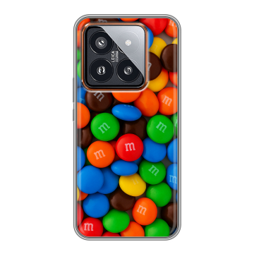 Силиконовый чехол на Xiaomi 14 Pro с принтом Конфеты