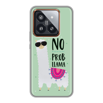 Силиконовый чехол на Xiaomi 14 Pro с принтом Лама