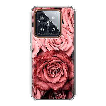 Силиконовый чехол на Xiaomi 14 Pro с принтом Цветы розы