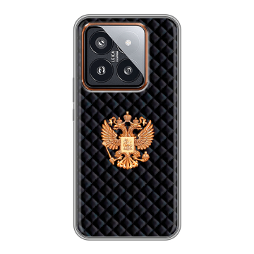 Силиконовый чехол на Xiaomi 14 Pro с принтом Герб России принт Силиконовый чехол на Xiaomi 14 Pro с принтом Герб России принт