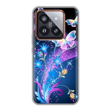 Силиконовый чехол на Xiaomi 14 Pro с принтом Бабочки Силиконовый чехол на Xiaomi 14 Pro с принтом Бабочки