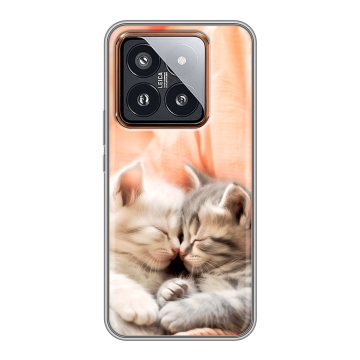 Силиконовый чехол на Xiaomi 14 Pro с принтом Котята Силиконовый чехол на Xiaomi 14 Pro с принтом Котята