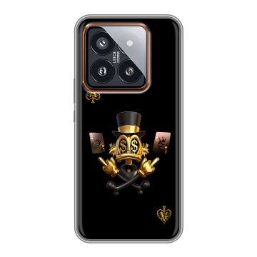 Силиконовый чехол на Xiaomi 14 Pro с принтом Золотой скрудж макдак Силиконовый чехол на Xiaomi 14 Pro с принтом Золотой скрудж макдак