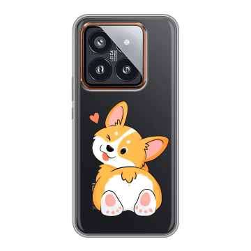 Силиконовый чехол на Xiaomi 14 Pro с принтом Корги