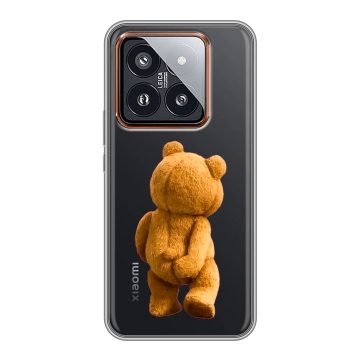Силиконовый чехол на Xiaomi 14 Pro с принтом Медведь Силиконовый чехол на Xiaomi 14 Pro с принтом Медведь
