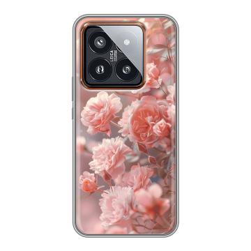 Силиконовый чехол на Xiaomi 14 Pro с принтом Розовые розы