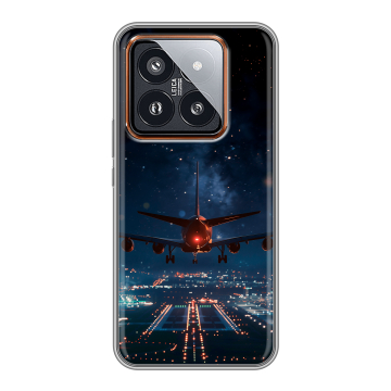 Силиконовый чехол на Xiaomi 14 Pro с принтом самолет