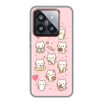 Силиконовый чехол на Xiaomi 14 Pro с принтом Hello Kitty Хелоу Кити Силиконовый чехол на Xiaomi 14 Pro с принтом Hello Kitty Хелоу Кити