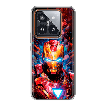 Силиконовый чехол на Xiaomi 14 Pro с принтом Железный человек Ironman Силиконовый чехол на Xiaomi 14 Pro с принтом Железный человек Ironman