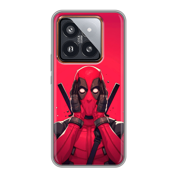 Силиконовый чехол на Xiaomi 14 Pro с принтом Дедпул Deadpool Силиконовый чехол на Xiaomi 14 Pro с принтом Дедпул Deadpool