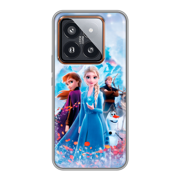 Силиконовый чехол на Xiaomi 14 Pro с принтом Холодное сердце Frozen Силиконовый чехол на Xiaomi 14 Pro с принтом Холодное сердце Frozen