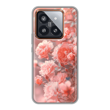 Силиконовый чехол на Xiaomi 14 Pro с принтом Розы цветы Силиконовый чехол на Xiaomi 14 Pro с принтом Розы цветы