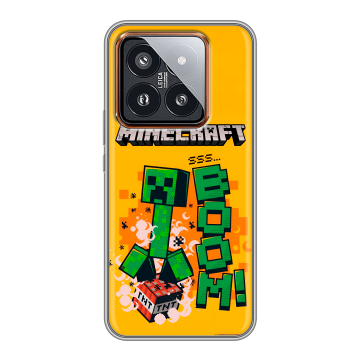 Силиконовый чехол на Xiaomi 14 Pro с принтом Майнкрафт Minecraft Силиконовый чехол на Xiaomi 14 Pro с принтом Майнкрафт Minecraft