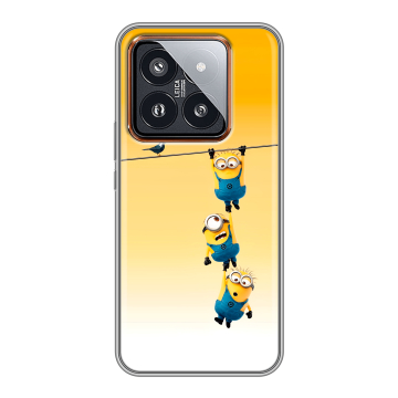 Силиконовый чехол на Xiaomi 14 Pro с принтом Миньоны Силиконовый чехол на Xiaomi 14 Pro с принтом Миньоны