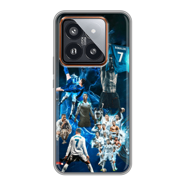 Силиконовый чехол на Xiaomi 14 Pro с принтом Реал Роналдо