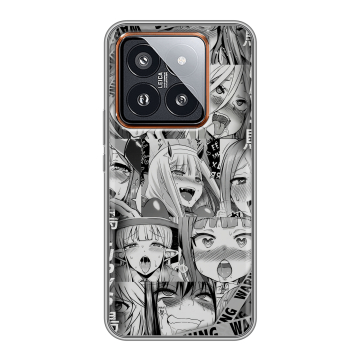 Силиконовый чехол на Xiaomi 14 Pro с принтом Ahegao Ахегао Аниме