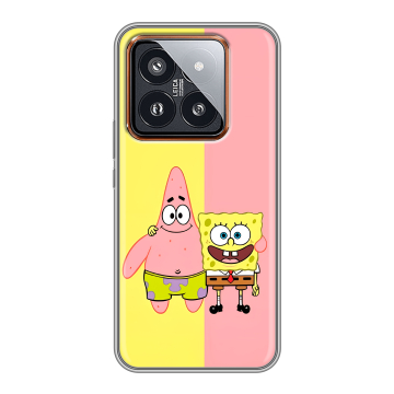 Силиконовый чехол на Xiaomi 14 Pro с принтом Спанч боб Спанчбоб Силиконовый чехол на Xiaomi 14 Pro с принтом Спанч боб Спанчбоб