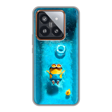 Силиконовый чехол на Xiaomi 14 Pro с принтом Миньоны