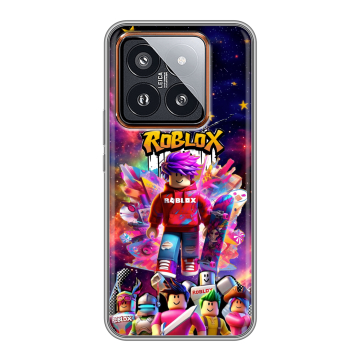 Силиконовый чехол на Xiaomi 14 Pro с принтом Roblox Роблокс