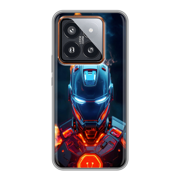 Силиконовый чехол на Xiaomi 14 Pro с принтом IronMan Железный человек Силиконовый чехол на Xiaomi 14 Pro с принтом IronMan Железный человек