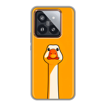 Силиконовый чехол на Xiaomi 14 Pro с принтом Смешная утка