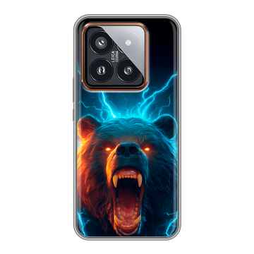 Силиконовый чехол на Xiaomi 14 Pro с принтом Медведь