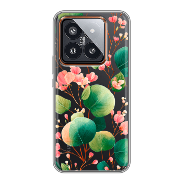 Силиконовый чехол на Xiaomi 14 Pro с принтом женский