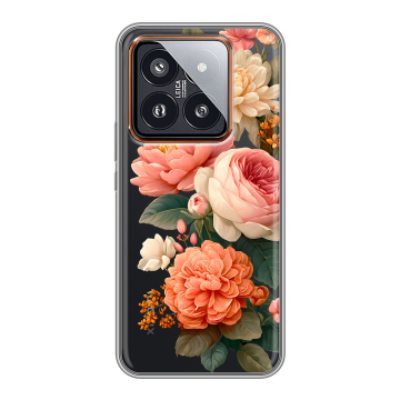 Силиконовый чехол на Xiaomi 14 Pro с принтом цветы