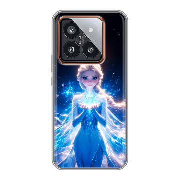 Силиконовый чехол на Xiaomi 14 Pro с принтом Холодное сердце Frozen Силиконовый чехол на Xiaomi 14 Pro с принтом Холодное сердце Frozen