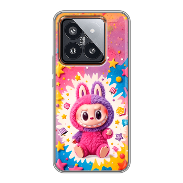 Силиконовый чехол на Xiaomi 14 Pro с принтом Labubu Лабубу Силиконовый чехол на Xiaomi 14 Pro с принтом Labubu Лабубу