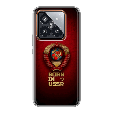 Силиконовый чехол на Xiaomi 14 Pro с принтом Флаг Герб СССР