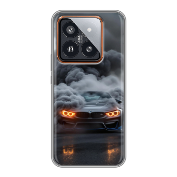 Силиконовый чехол на Xiaomi 14 Pro с принтом BMW БМВ
