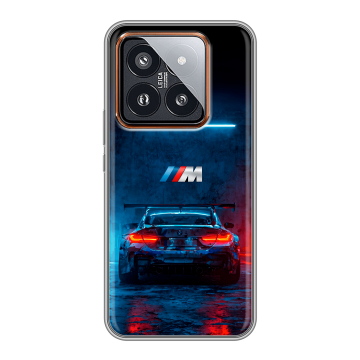 Силиконовый чехол на Xiaomi 14 Pro с принтом BMW БМВ Силиконовый чехол на Xiaomi 14 Pro с принтом BMW БМВ