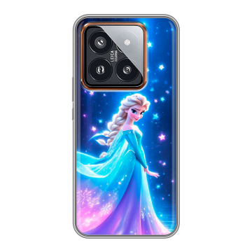 Силиконовый чехол на Xiaomi 14 Pro с принтом Холодное сердце Frozen Силиконовый чехол на Xiaomi 14 Pro с принтом Холодное сердце Frozen