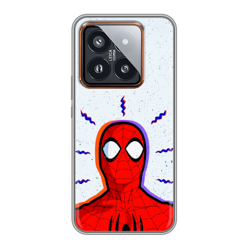 Силиконовый чехол на Xiaomi 14 Pro с принтом Spiderman Человек паук