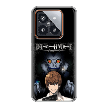 Силиконовый чехол на Xiaomi 14 Pro с принтом Death note Тетрадь смерти
