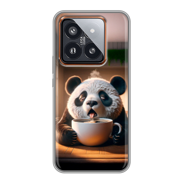 Силиконовый чехол на Xiaomi 14 Pro с принтом смешная панда