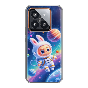 Силиконовый чехол на Xiaomi 14 Pro с принтом Labubu Лабубу