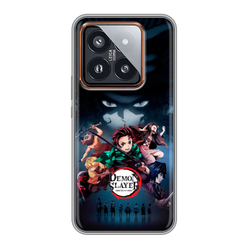 Силиконовый чехол на Xiaomi 14 Pro с принтом Demon Slayer Клинок рассекающий демонов Силиконовый чехол на Xiaomi 14 Pro с принтом Demon Slayer Клинок рассекающий демонов