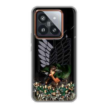 Силиконовый чехол на Xiaomi 14 Pro с принтом Атака титанов Силиконовый чехол на Xiaomi 14 Pro с принтом Атака титанов