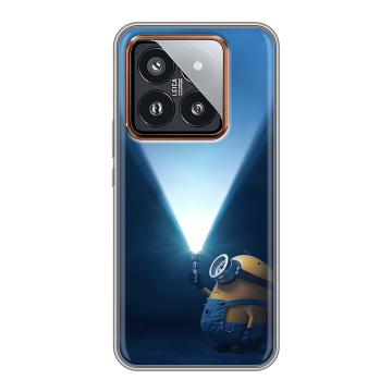 Силиконовый чехол на Xiaomi 14 Pro с принтом Миньоны Силиконовый чехол на Xiaomi 14 Pro с принтом Миньоны