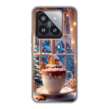 Силиконовый чехол на Xiaomi 14 Pro с принтом Новый год