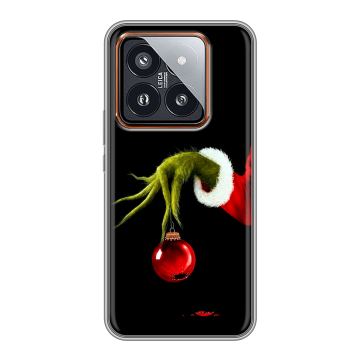 Силиконовый чехол на Xiaomi 14 Pro с принтом Новый год Гринч