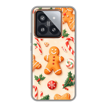 Силиконовый чехол на Xiaomi 14 Pro с принтом Новый год