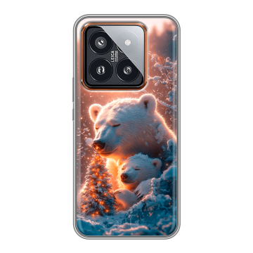 Силиконовый чехол на Xiaomi 14 Pro с принтом Новый год Силиконовый чехол на Xiaomi 14 Pro с принтом Новый год
