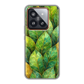 Силиконовый чехол на Xiaomi 14 Pro с принтом женский