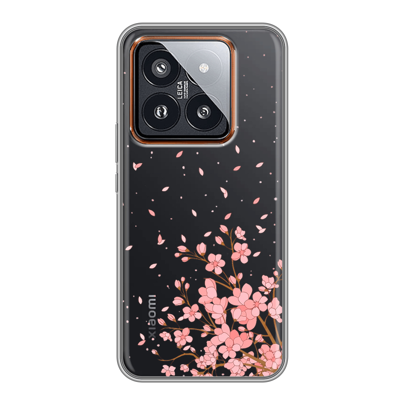 Силиконовый чехол на Xiaomi 14 Pro с принтом Ветка сакуры Силиконовый чехол на Xiaomi 14 Pro с принтом Ветка сакуры