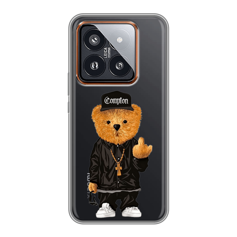 Силиконовый чехол на Xiaomi 14 Pro с принтом Плюшевый медведь Силиконовый чехол на Xiaomi 14 Pro с принтом Плюшевый медведь