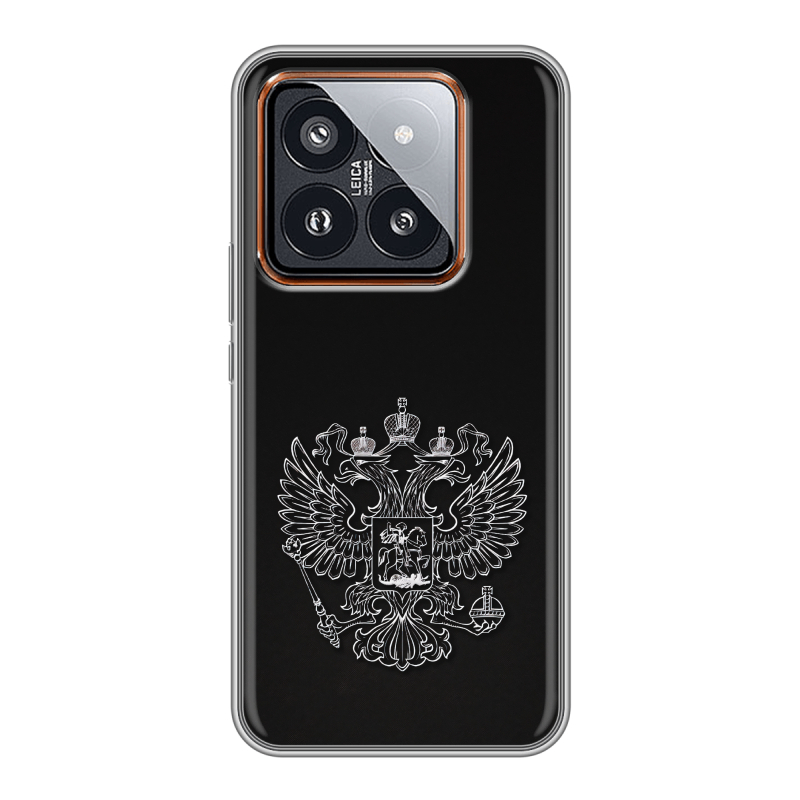 Силиконовый чехол на Xiaomi 14 Pro с принтом Герб России Силиконовый чехол на Xiaomi 14 Pro с принтом Герб России