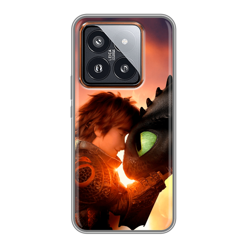 Силиконовый чехол на Xiaomi 14 Pro с принтом Как приручить дракона Силиконовый чехол на Xiaomi 14 Pro с принтом Как приручить дракона